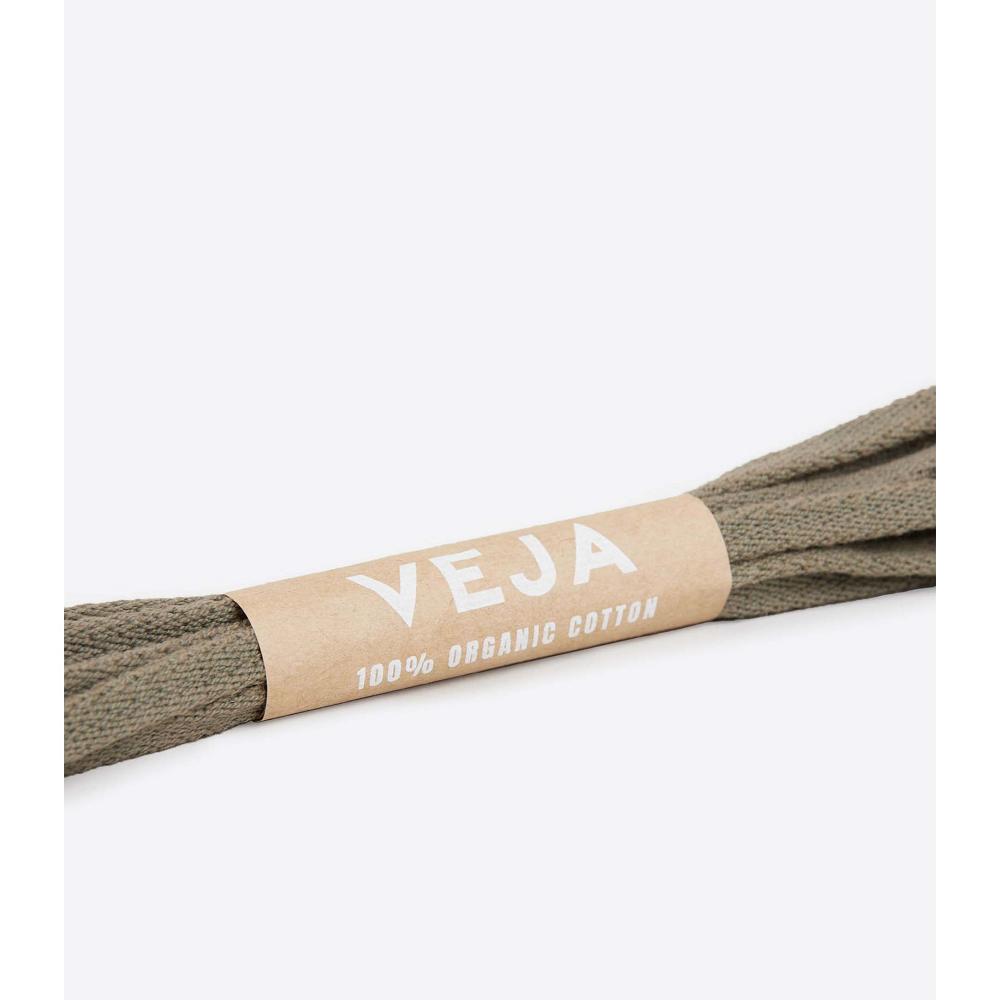 Veja LACES ORGANIC COTTON KAKI Women's Shoes Olive | CA 474UZG